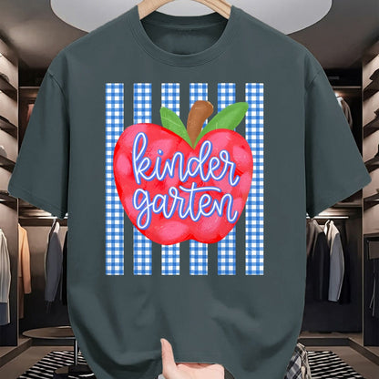 Best Student Shirt, Funny Back To School UnisexT-Shirt/Hoodie/Sweatshirt HLT00 - Kindergarten Apple Striped Happy First Day Back to School T-Shirt