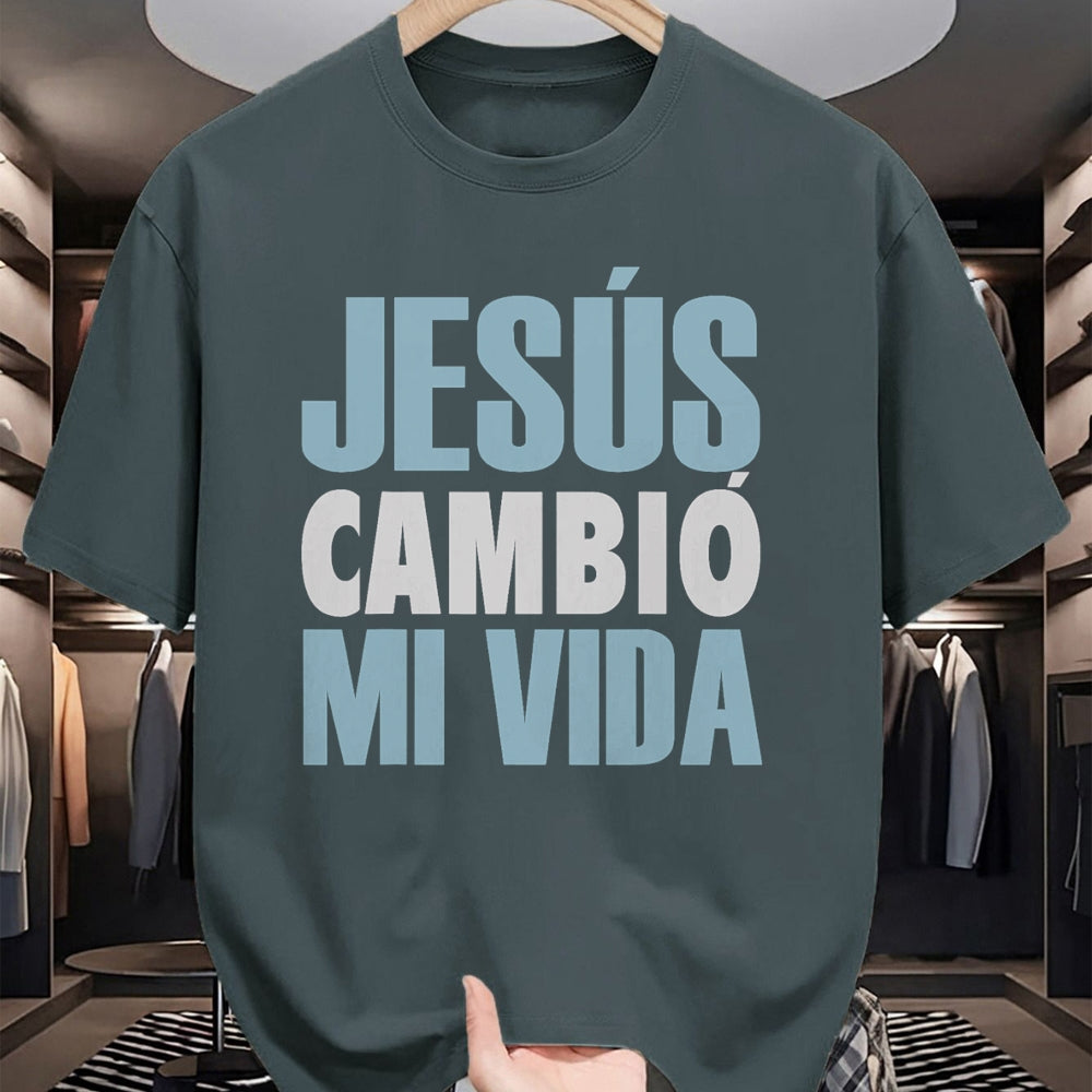 Christian Tee, Christian Faith Unisex T-Shirt/Hoodie/Sweatshirt HLT00 - Jesus Cambio Mi Vida, Spanish Shirt, Spanish Christian Shirt T-Shirt