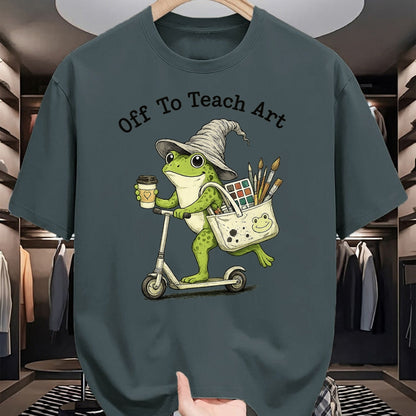 Best Student Shirt, Funny Back To School UnisexT-Shirt/Hoodie/Sweatshirt HLT00 - Frog Art Teacher Off to Teach Creative Classroom Painting T-Shirt