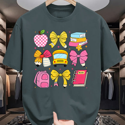 Best Student Shirt, Funny Back To School UnisexT-Shirt/Hoodie/Sweatshirt HLT00 - Back to School Coquette Bow First Day of School Teacher Girl T-Shirt