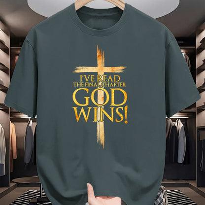 Christian Tee, Christian Faith Unisex T-Shirt/Hoodie/Sweatshirt HLT00 - I_ve Read the Final Chapter God Wins Christian Faith Cross T-Shirt