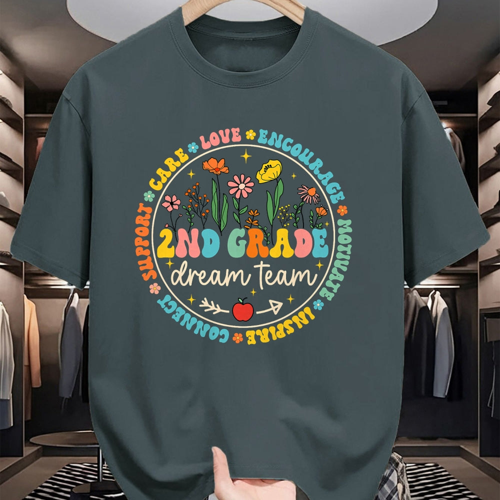 Best Student Shirt, Funny Back To School UnisexT-Shirt/Hoodie/Sweatshirt HLT00 - 2nd Grade Dream Team Back to School Teacher Care Love Floral T-Shirt