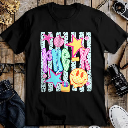 Best Student Shirt, Funny Back To School UnisexT-Shirt/Hoodie/Sweatshirt HLT00 - Back to School Colorful Pre K Checkered Girl Teacher T-Shirt