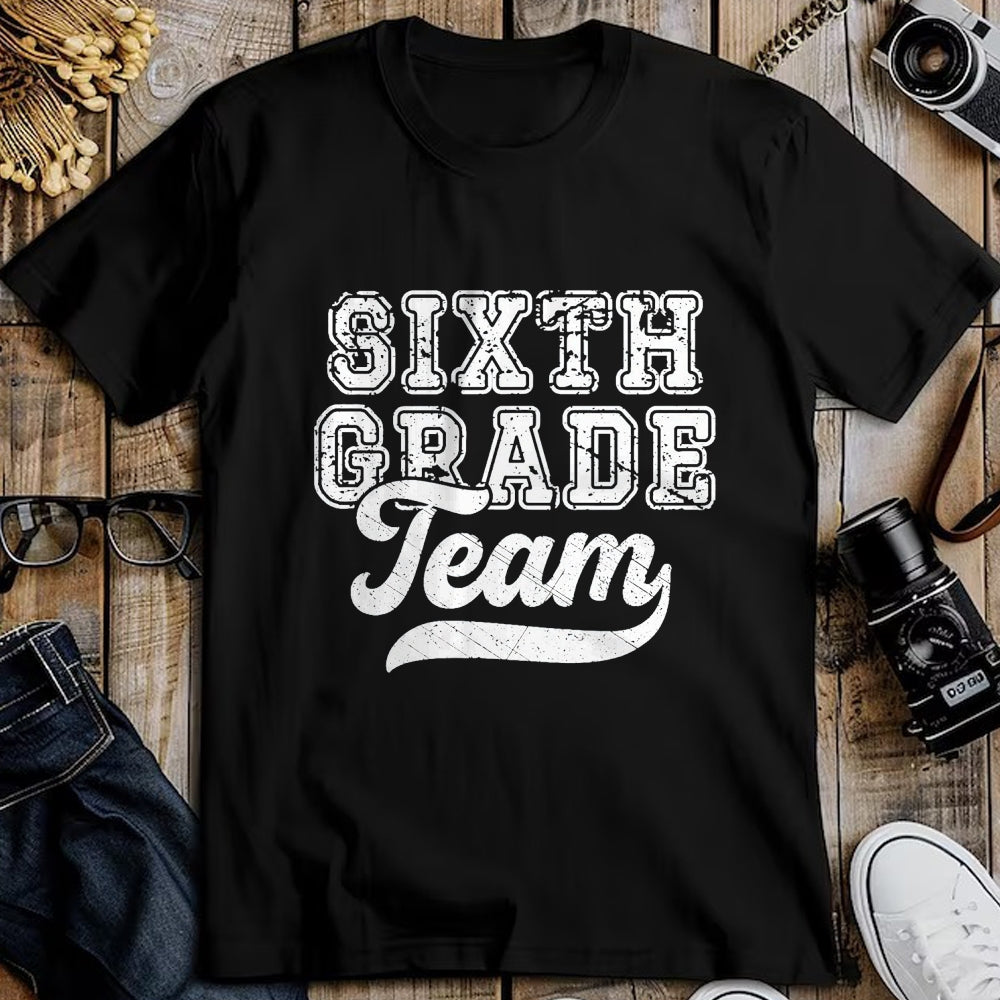 Best Student Shirt, Funny Back To School UnisexT-Shirt/Hoodie/Sweatshirt HLT00 - Kids Teacher Sixth Grade Retro Back to School Team 6th Grade T-Shirt, Men, Black, 3X-Large
