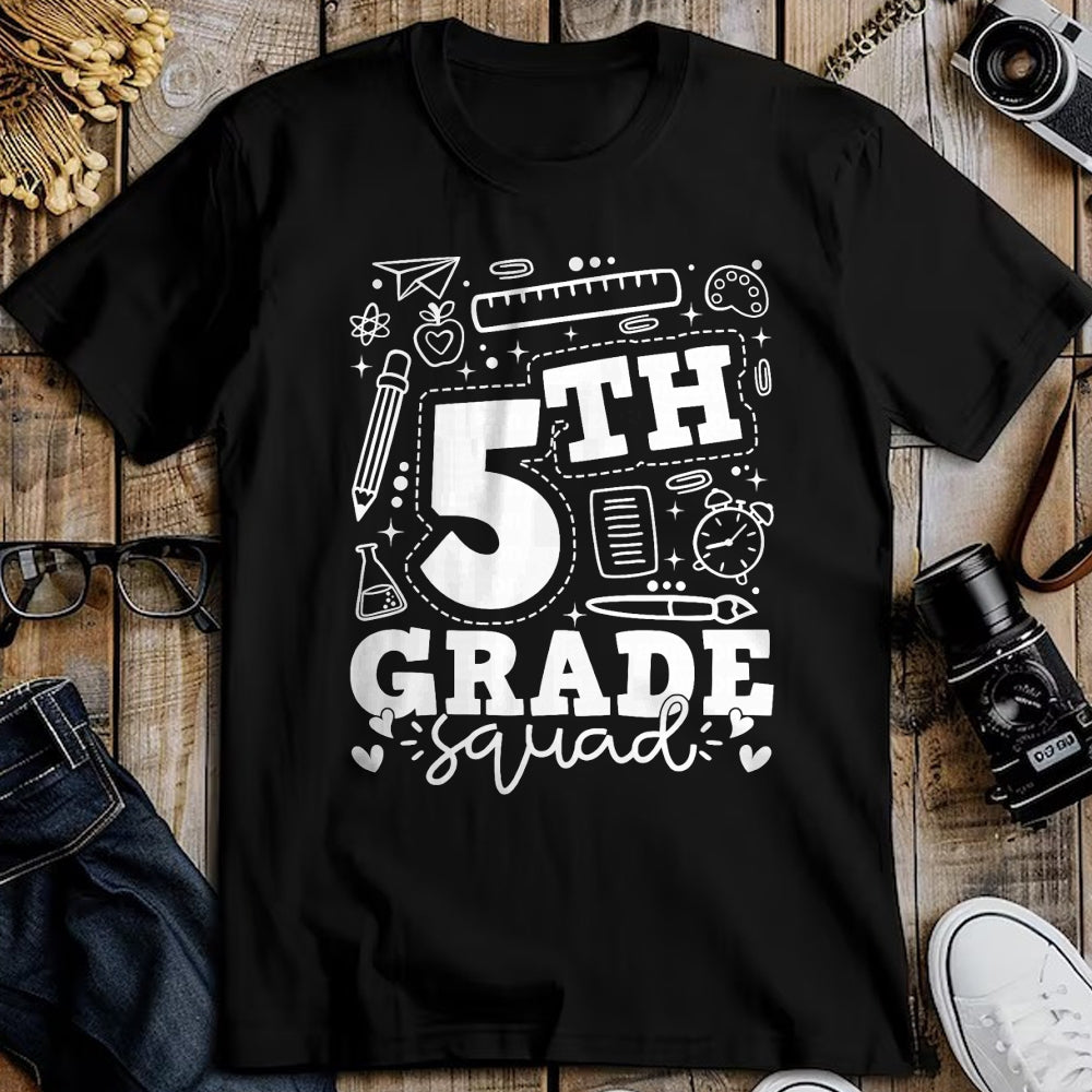 Best Student Shirt, Funny Back To School UnisexT-Shirt/Hoodie/Sweatshirt HLT00 - Back to School 5th Fifth Grade Squad Teacher Kid T-Shirt