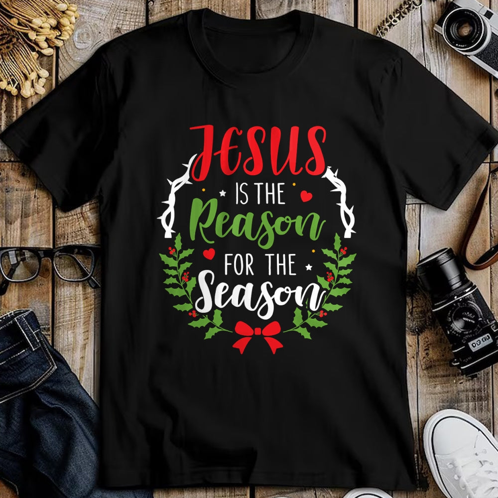 Christian Tee, Christian Faith Unisex T-Shirt/Hoodie/Sweatshirt HLT00 - Jesus is the reason for the season christian christmas Long Sleeve T-Shirt (1)