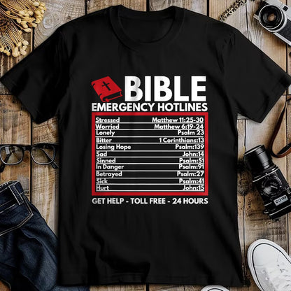 Christian Tee, Christian Faith Unisex T-Shirt/Hoodie/Sweatshirt HLT00 -  Bible Emergency Numbers - Funny Christian Bible & Jesus T-Shirt