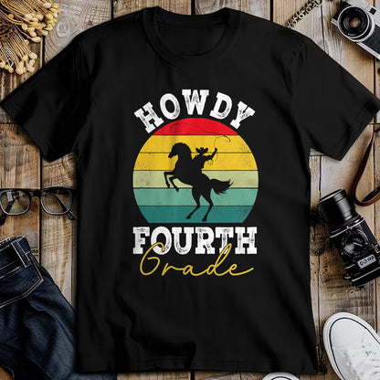 Best Student Shirt, Funny Back To School UnisexT-Shirt/Hoodie/Sweatshirt HLT00 - Howdy 4th Grade Cowboy Western Back To School Fourth Grade T-Shirt