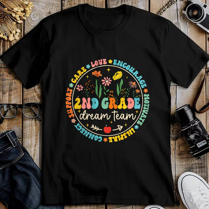 Best Student Shirt, Funny Back To School UnisexT-Shirt/Hoodie/Sweatshirt HLT00 - 2nd Grade Dream Team Back to School Teacher Care Love Floral T-Shirt