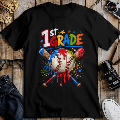 Best Student Shirt, Funny Back To School UnisexT-Shirt/Hoodie/Sweatshirt HLT00 - 1st Grade Back to School Baseball drip ice Cream T-Shirt