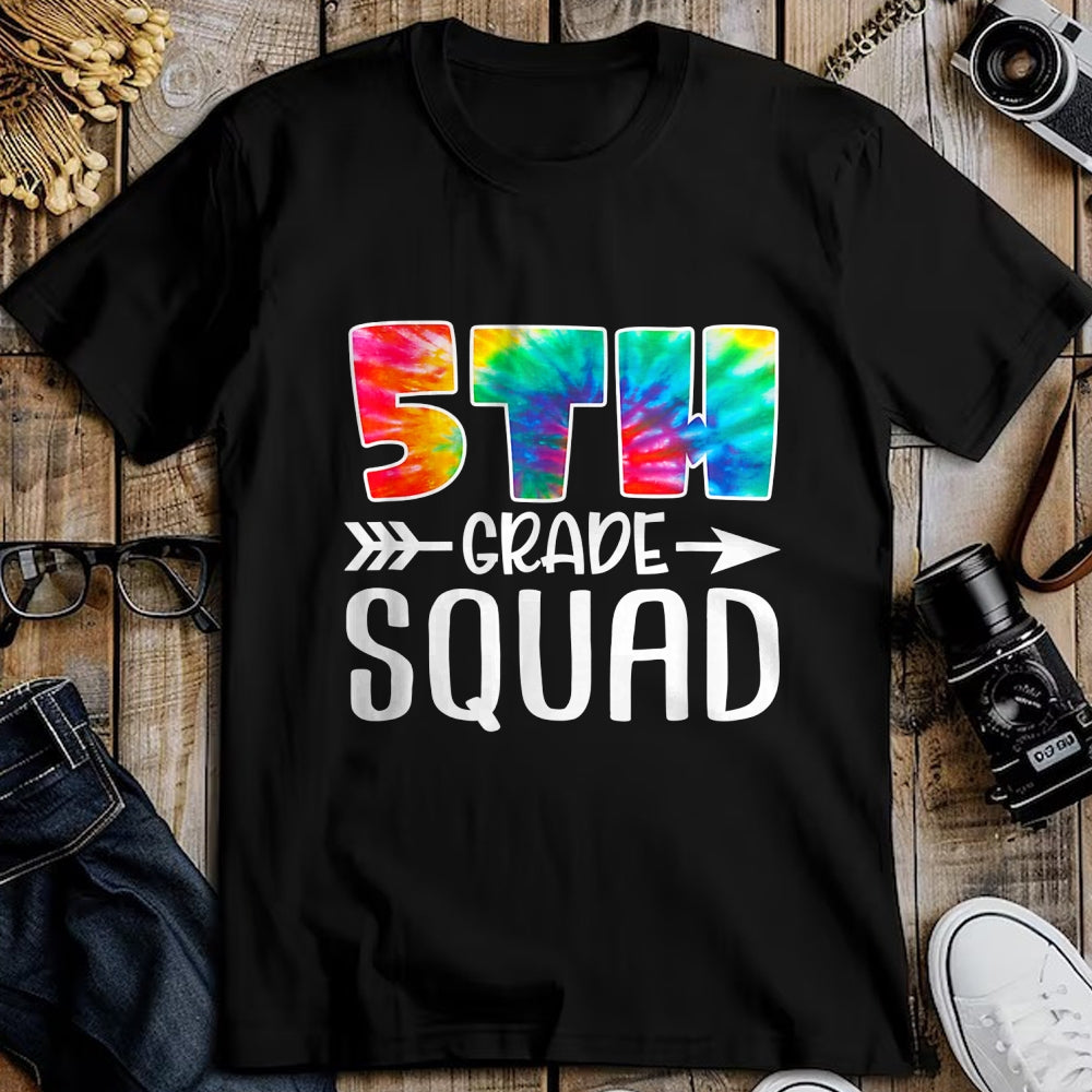 Best Student Shirt, Funny Back To School UnisexT-Shirt/Hoodie/Sweatshirt HLT00 - 5th Grade Squad Tie Dye Back to School Teacher Student T-Shirt
