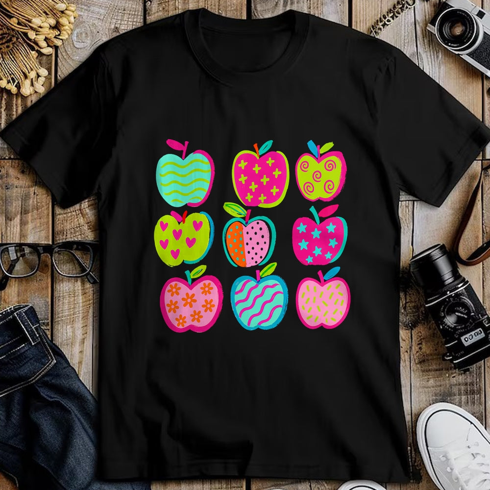 Best Student Shirt, Funny Back To School UnisexT-Shirt/Hoodie/Sweatshirt HLT00 - Cute Patchwork Preppy Apples Back to School Teacher Student T-Shirt (3)