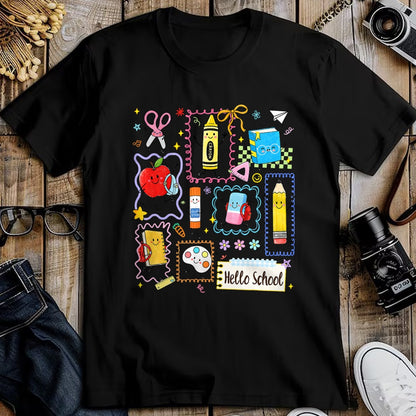 Best Student Shirt, Funny Back To School UnisexT-Shirt/Hoodie/Sweatshirt HLT00 - Back to School Hello School Cute Apple Crayon Boy Girl Kid T-Shirt