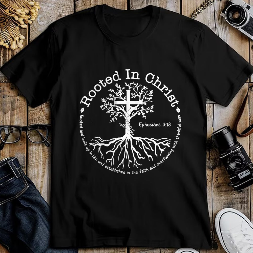 Christian Tee, Christian Faith Unisex T-Shirt/Hoodie/Sweatshirt HLT00 - Jesus Cross Pray Bible Verse Christian Rooted In Christ T-Shirt