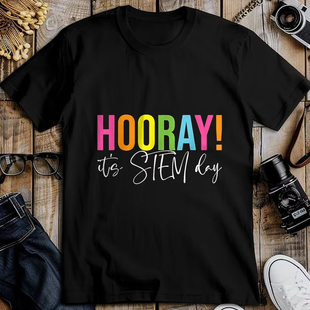 Best Student Shirt, Funny Back To School UnisexT-Shirt/Hoodie/Sweatshirt HLT00 - Hooray It_s STEM Day Teacher Specials Squad Back to School T-Shirt, Women, Black, X-Large