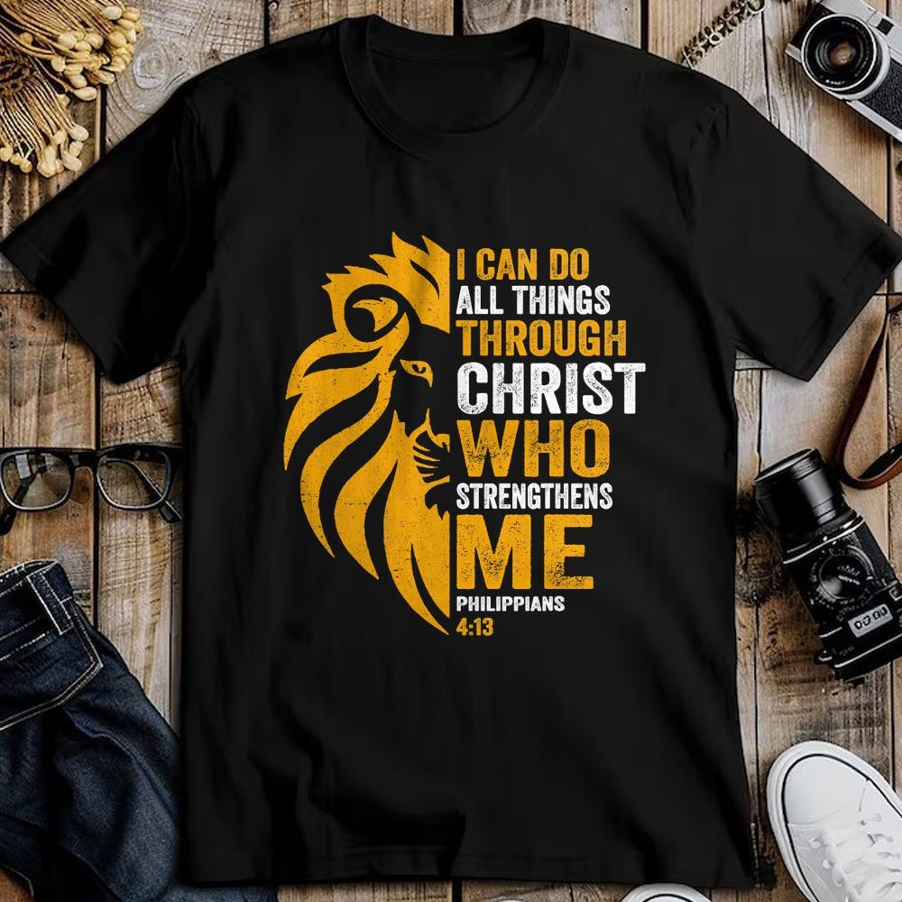 Christian Tee, Christian Faith Unisex T-Shirt/Hoodie/Sweatshirt HLT00 - I Can Do All Thing Through Christ Lion Philippians Faith T-Shirt