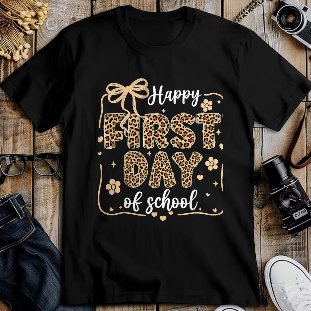 Best Student Shirt, Funny Back To School UnisexT-Shirt/Hoodie/Sweatshirt HLT00 - Cute Leopard Happy First Day of School for Teacher Girls Kid T-Shirt, Men, Black, 3X-Large