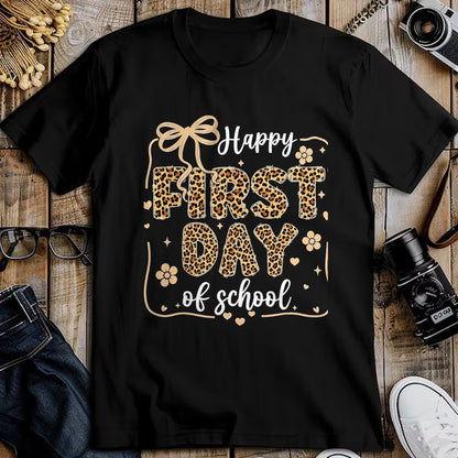 Best Student Shirt, Funny Back To School UnisexT-Shirt/Hoodie/Sweatshirt HLT00 - Cute Leopard Happy First Day of School for Teacher Girls Kid T-Shirt, Men, Black, 3X-Large