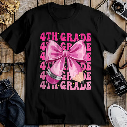 Best Student Shirt, Funny Back To School UnisexT-Shirt/Hoodie/Sweatshirt HLT00 - First Day of 4th Grade Girls Coquette Bow Back to School T-Shirt, Men, Black, 3X-Large