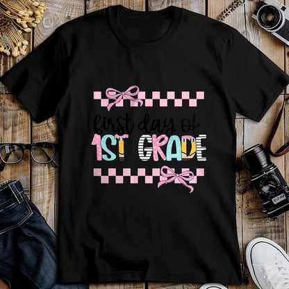 Best Student Shirt, Funny Back To School UnisexT-Shirt/Hoodie/Sweatshirt HLT00 - First Day of 1st Grade Teacher Girl Coquette Back to School T-Shirt