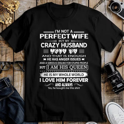 Christian Tee, Christian Faith Unisex T-Shirt/Hoodie/Sweatshirt HLT00 - I_m Not A Perfect Wife But My Crazy Husband Love Me Gifts Pullover Hoodie (1)