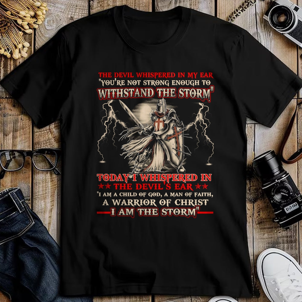 Christian Tee, Christian Faith Unisex T-Shirt/Hoodie/Sweatshirt HLT00 - Knight Templar I Am The Storm For Men Christ Gift Long Sleeve T-Shirt