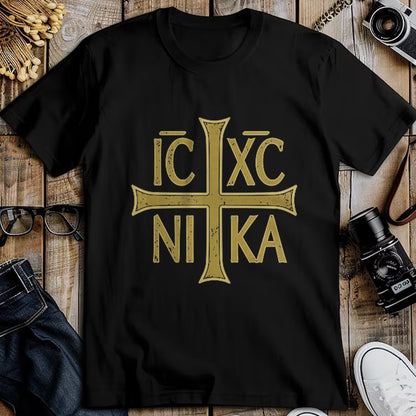 Christian Tee, Christian Faith Unisex T-Shirt/Hoodie/Sweatshirt HLT00 - ICXC NIKA Christogram Cross Orthodox Christian Discreet T-Shirt