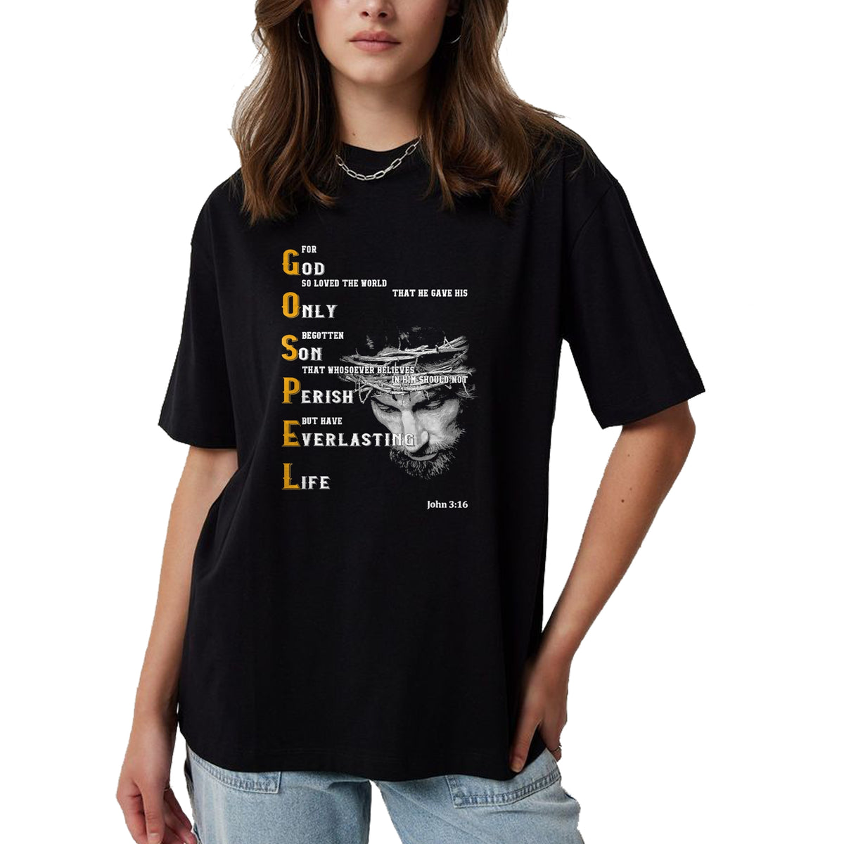 Christian Tee, Christian Faith Unisex T-Shirt/Hoodie/Sweatshirt HLT00 - For God So Loved The World Love Jesus Christian T-Shirt