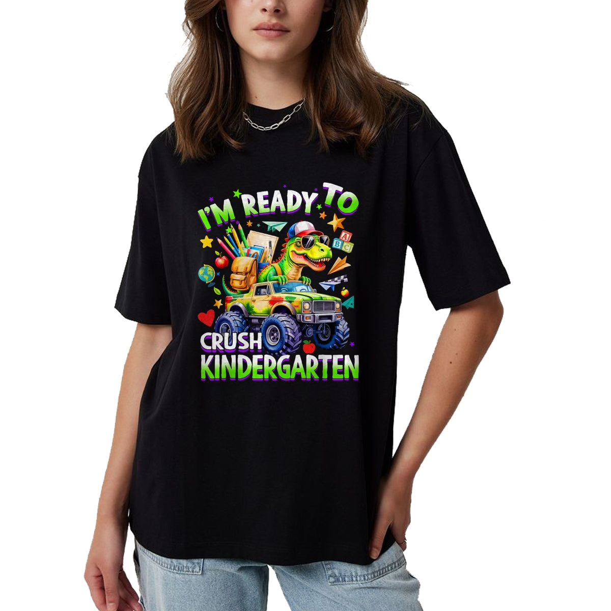 Best Student Shirt, Funny Back To School UnisexT-Shirt/Hoodie/Sweatshirt HLT00 - I_m Ready to Crush Kindergarten Dinosaur Back to School Boy T-Shirt