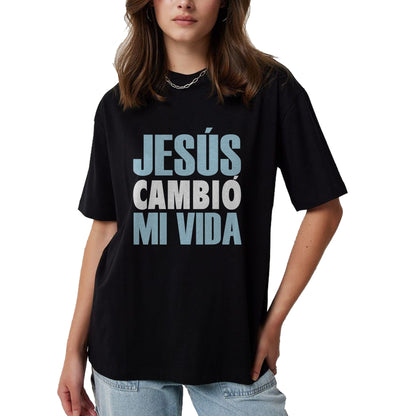 Christian Tee, Christian Faith Unisex T-Shirt/Hoodie/Sweatshirt HLT00 - Jesus Cambio Mi Vida, Spanish Shirt, Spanish Christian Shirt T-Shirt