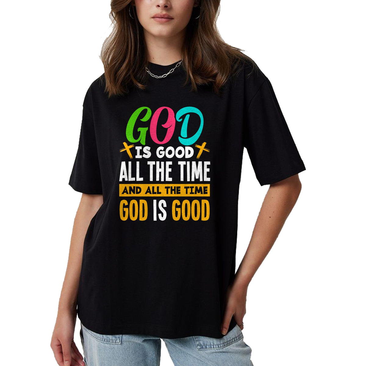 Christian Tee, Christian Faith Unisex T-Shirt/Hoodie/Sweatshirt HLT00 - God Is Good All The Time Jesus Christ Christian Gift T-Shirt (1)
