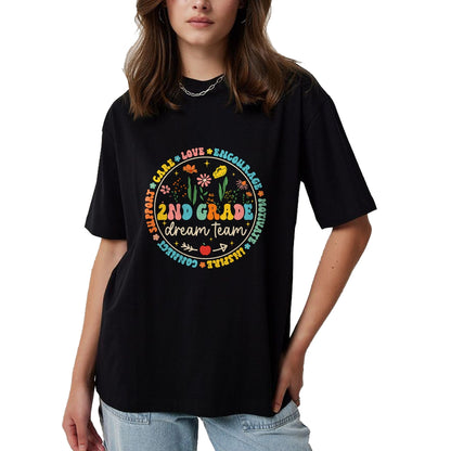 Best Student Shirt, Funny Back To School UnisexT-Shirt/Hoodie/Sweatshirt HLT00 - 2nd Grade Dream Team Back to School Teacher Care Love Floral T-Shirt
