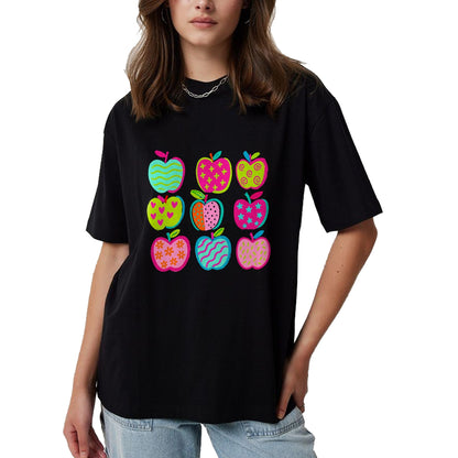 Best Student Shirt, Funny Back To School UnisexT-Shirt/Hoodie/Sweatshirt HLT00 - Cute Patchwork Preppy Apples Back to School Teacher Student T-Shirt (3)
