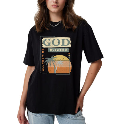 Christian Tee, Christian Faith Unisex T-Shirt/Hoodie/Sweatshirt HLT00 - Cool Retro Christian Saying T Shirt God Is Good All The Time T-Shirt