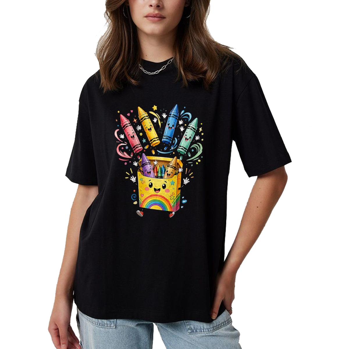 Best Student Shirt, Funny Back To School UnisexT-Shirt/Hoodie/Sweatshirt HLT00 - Cute Crayon Box Back to School Teacher Preschool Classroom T-Shirt