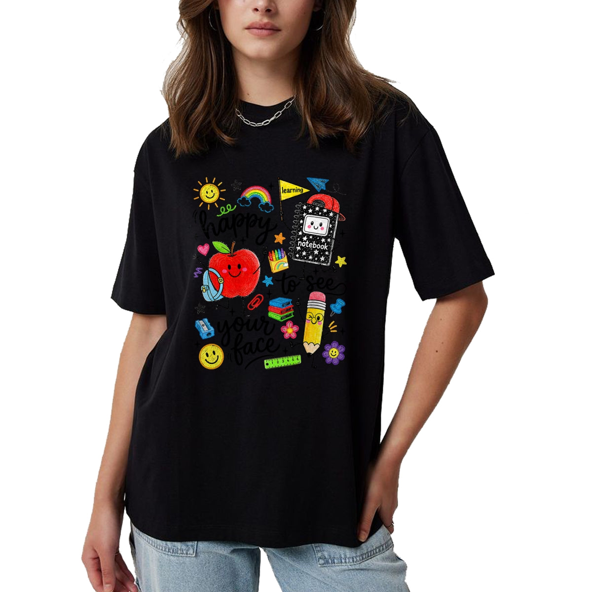 Best Student Shirt, Funny Back To School UnisexT-Shirt/Hoodie/Sweatshirt HLT00 - Happy to See Your Face School Supplies Back to School Kids T-Shirt