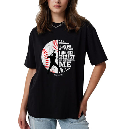 Christian Tee, Christian Faith Unisex T-Shirt/Hoodie/Sweatshirt HLT00 - Gifts Baseball Players Teens Boys Kids Christian Bible Verse T-Shirt