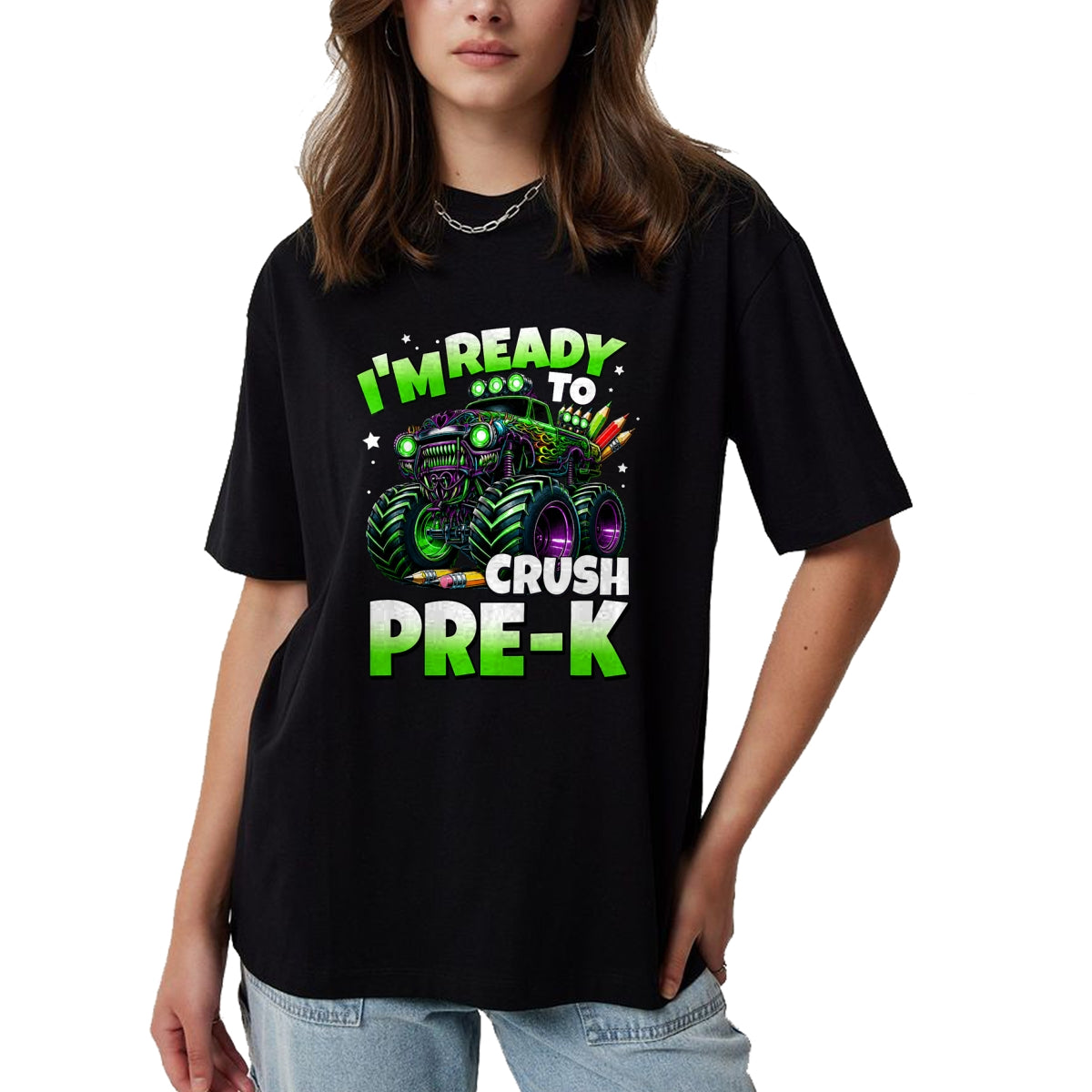 Best Student Shirt, Funny Back To School UnisexT-Shirt/Hoodie/Sweatshirt HLT00 - I_m Ready to Crush Pre-K Monster Truck Boys Back to School T-Shirt