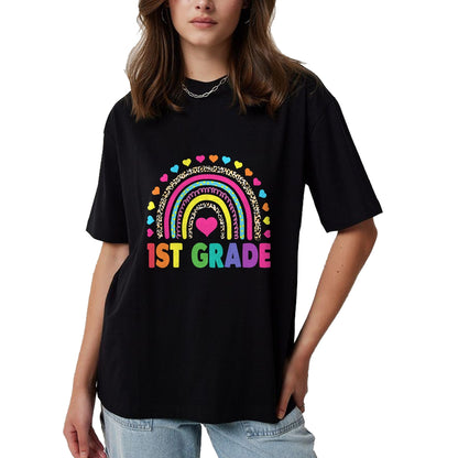 Best Student Shirt, Funny Back To School UnisexT-Shirt/Hoodie/Sweatshirt HLT00 - First Grade Rainbow Girls Boys Teacher Team 1st Grade Squad T-Shirt