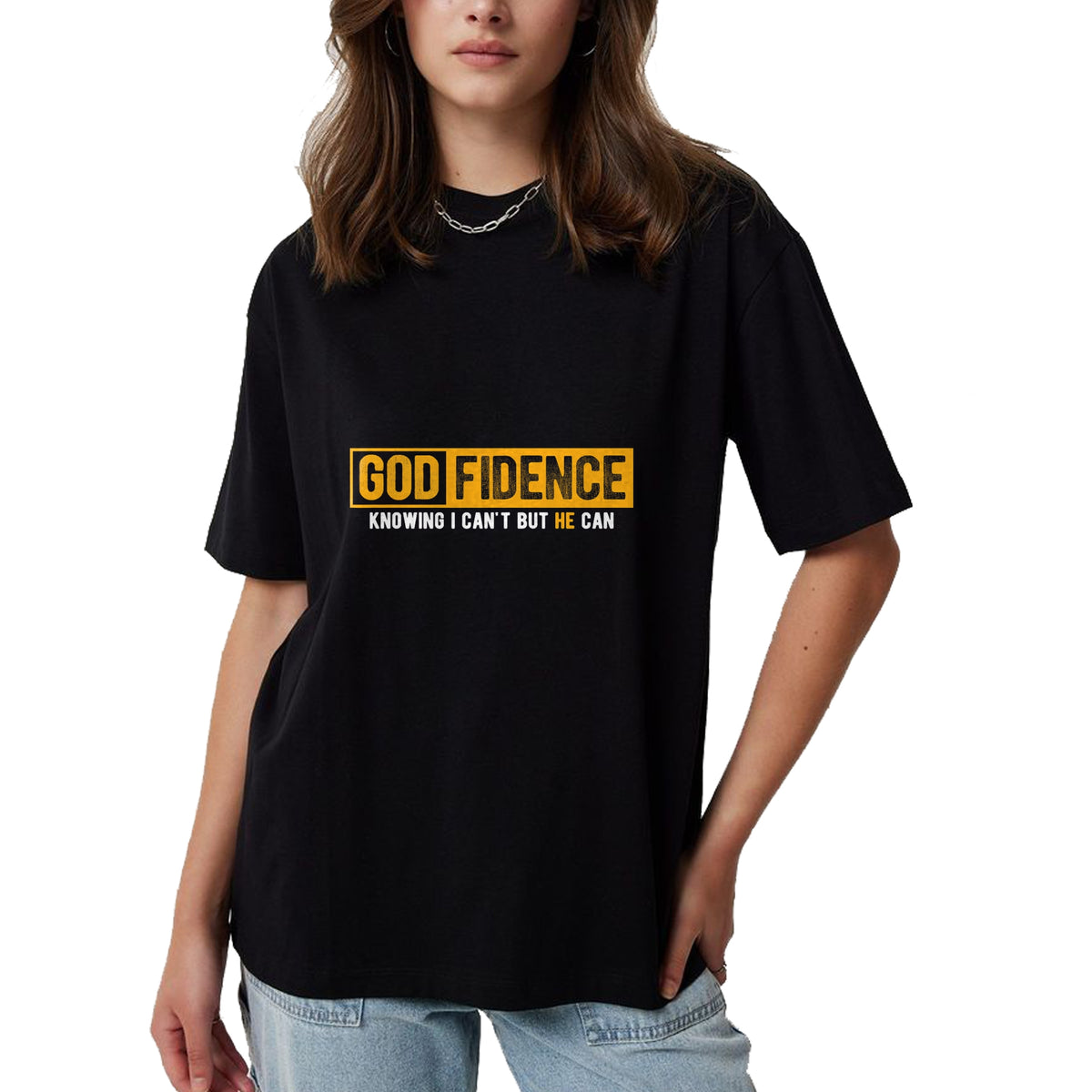Christian Tee, Christian Faith Unisex T-Shirt/Hoodie/Sweatshirt HLT00 - Knowing I Can_t But He Can Christian Religious Jesus T-Shirt (1)