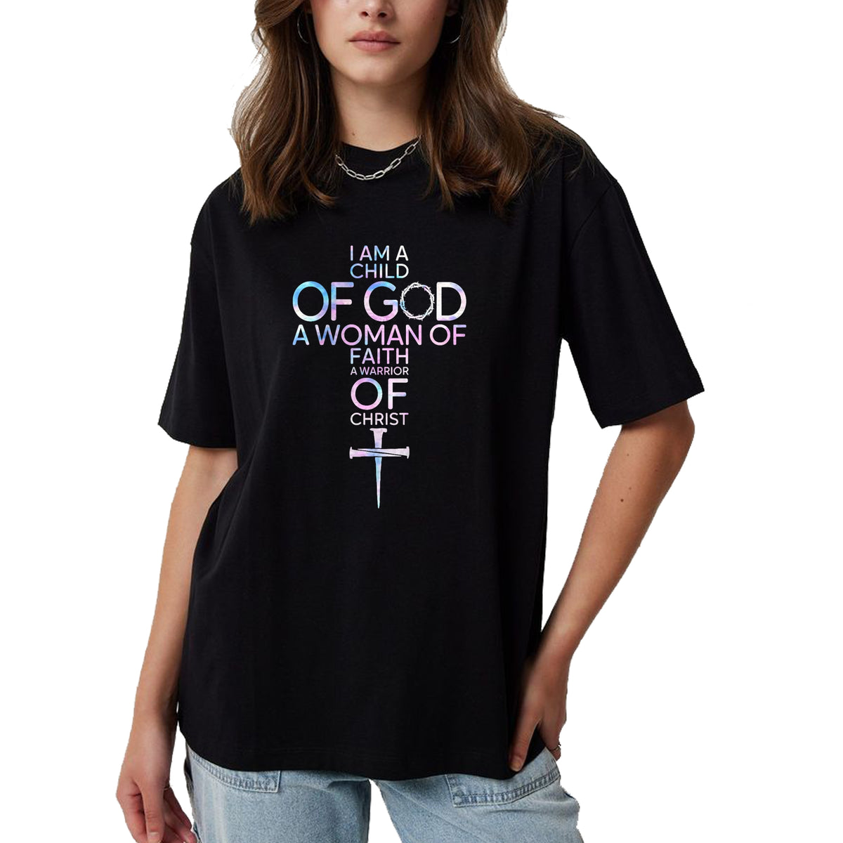 Christian Tee, Christian Faith Unisex T-Shirt/Hoodie/Sweatshirt HLT00 - I Am A Child Of God A Woman Of Faith A Warrior Of Christ T-Shirt