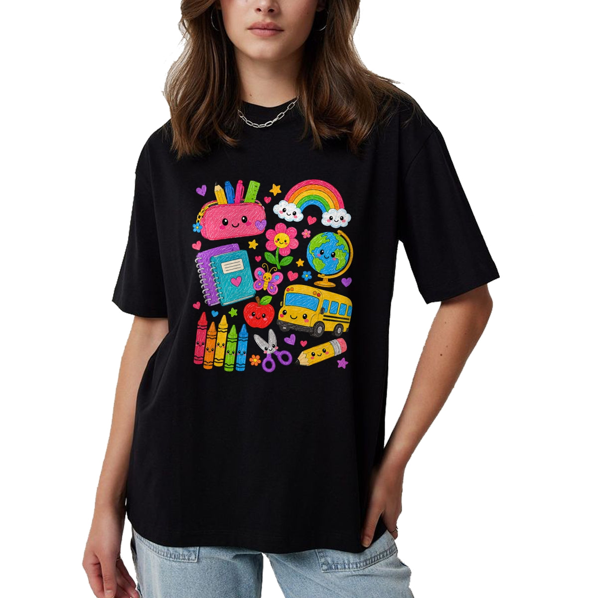 Best Student Shirt, Funny Back To School UnisexT-Shirt/Hoodie/Sweatshirt HLT00 - Cute Crayon Apple Pencil Teacher Kid Back to School Supplies T-Shirt