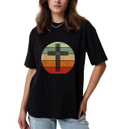 Christian Tee, Christian Faith Unisex T-Shirt/Hoodie/Sweatshirt HLT00 - Jesus Retro Cross Christ God Faith Religious Christian Gift T-Shirt