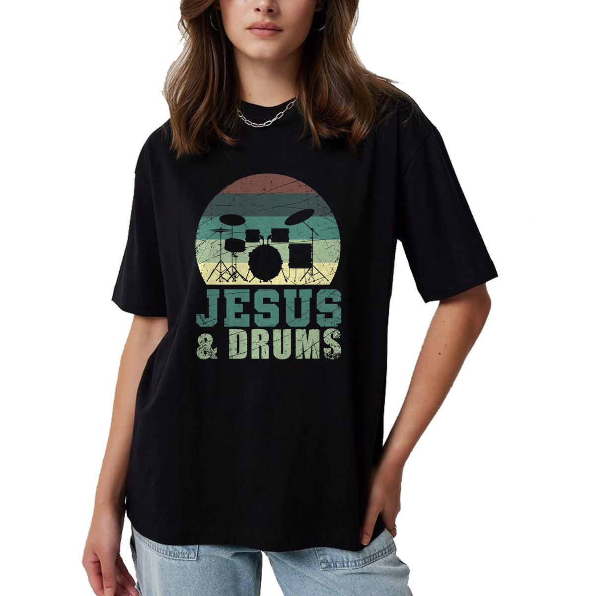Christian Tee, Christian Faith Unisex T-Shirt/Hoodie/Sweatshirt HLT00 - Drummer Christian Religious Drums Player Gift Jesus T-Shirt