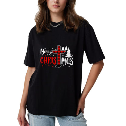 Christian Tee, Christian Faith Unisex T-Shirt/Hoodie/Sweatshirt HLT00 - Merry Christmas Christians Buffalo Plaid T-Shirt