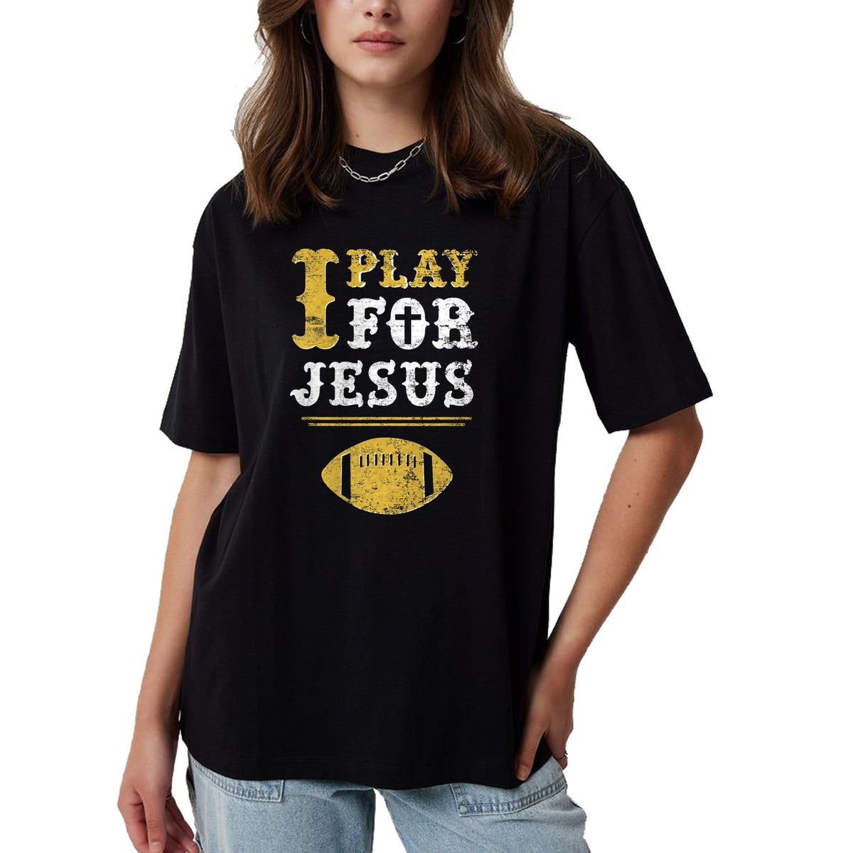 Christian Tee, Christian Faith Unisex T-Shirt/Hoodie/Sweatshirt HLT00 - I Play For Jesus, Christian Football Sports T-Shirt