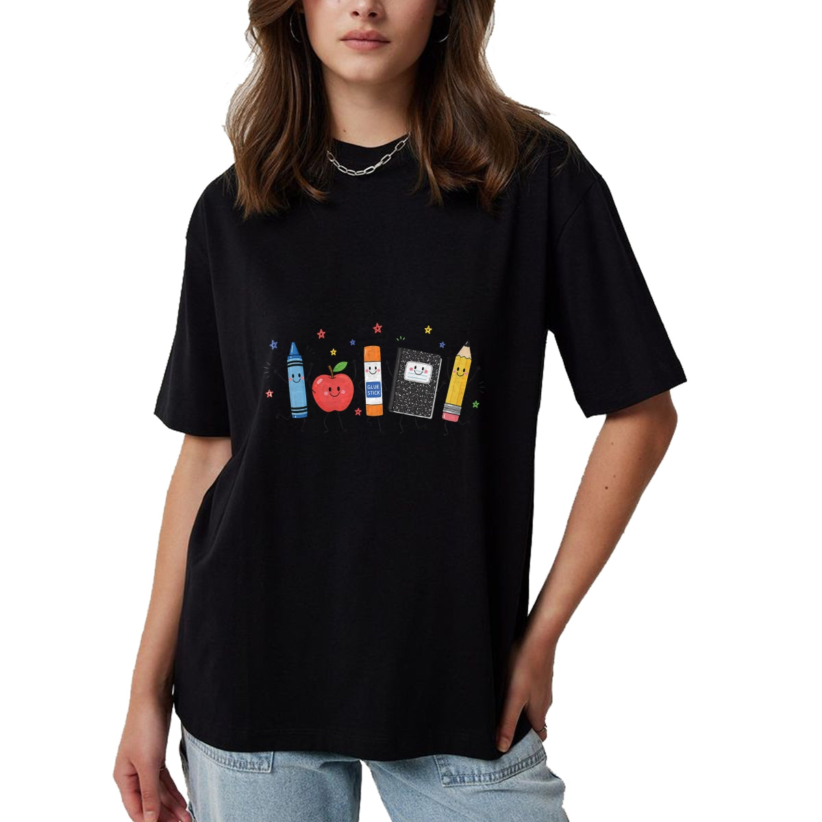 Best Student Shirt, Funny Back To School UnisexT-Shirt/Hoodie/Sweatshirt HLT00 - Funny Teacher Back to School Crayon Apple Pencil Notebook T-Shirt