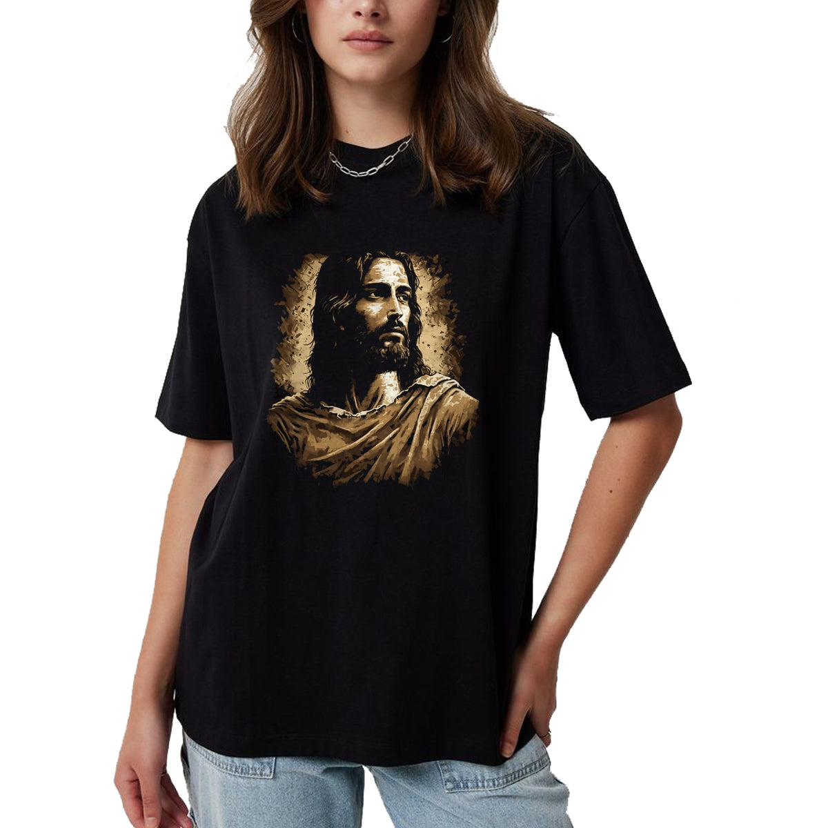 Christian Tee, Christian Faith Unisex T-Shirt/Hoodie/Sweatshirt HLT00 - Jesus Christ Portrait T-Shirt