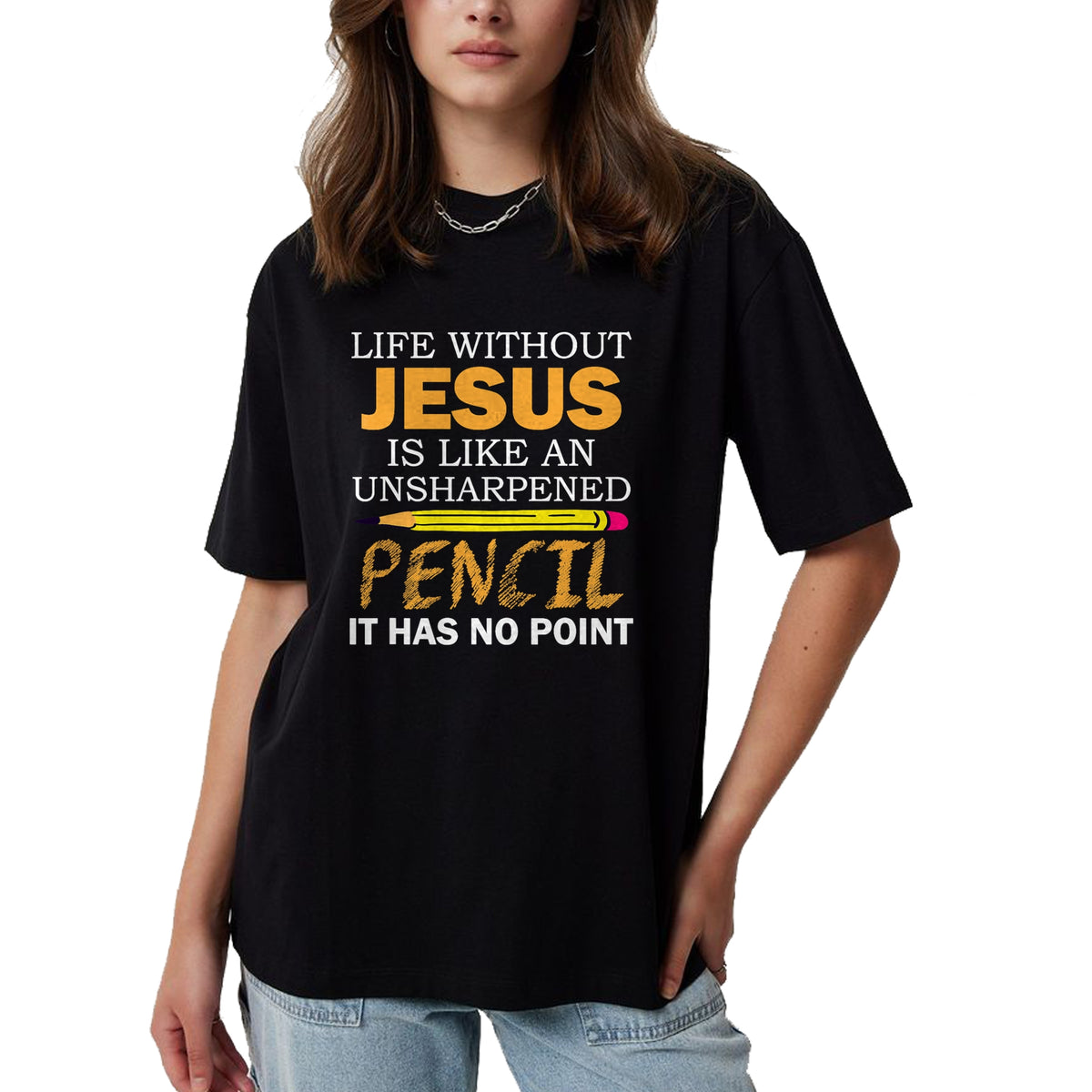 Christian Tee, Christian Faith Unisex T-Shirt/Hoodie/Sweatshirt HLT00 - Life Without Jesus Funny Christian Religious Faith T-Shirt