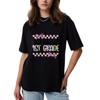 Best Student Shirt, Funny Back To School UnisexT-Shirt/Hoodie/Sweatshirt HLT00 - First Day of 1st Grade Teacher Girl Coquette Back to School T-Shirt